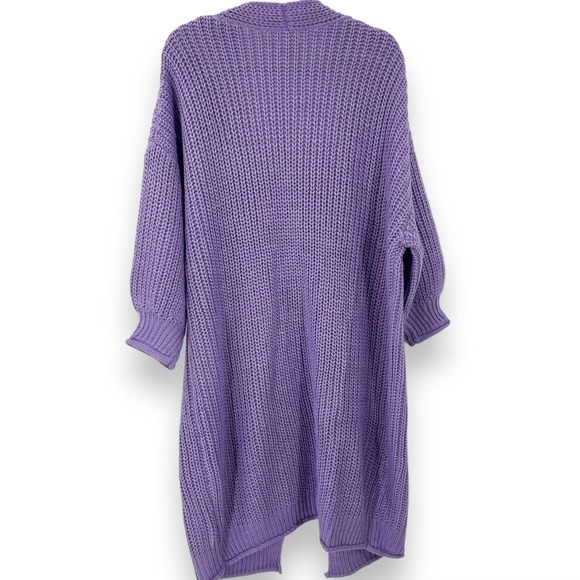 POL S Caroline Cardigan Lavender SMST78 Balloon Sleeve Long Line - Picture 8 of 8